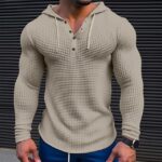 Long Sleeve Hooded Plain Fashion Designer Basic Hooded khaki