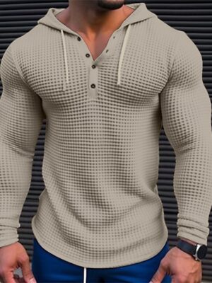 Long Sleeve Hooded Plain Fashion Designer Basic Hooded khaki