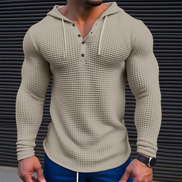 Long Sleeve Hooded Plain Fashion Designer Basic Hooded khaki