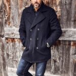 Fashion Classic Plain Pocket Lapel Double Breasted Men's Coat