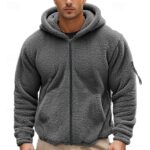 Plain Zip Up Sports & Outdoor Casual Daily Streetwear Hooded