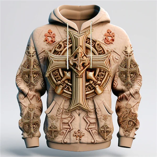 Men's Graphic Cross Faith Hoodie Hoodies Sweatshirt Fashion Daily Hoodies