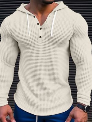 Long Sleeve Hooded Plain Fashion Designer Basic Hooded Beige