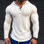 Long Sleeve Hooded Plain Fashion Designer Basic Hooded White