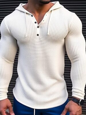 Long Sleeve Hooded Plain Fashion Designer Basic Hooded White